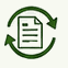 Clean change order process document arrows icon
