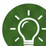 Green light bulb pro tip icon