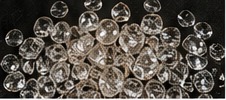 Sparkling clear crystal media for an electric fireplace ember bed.