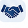 Trade partners handshake icon